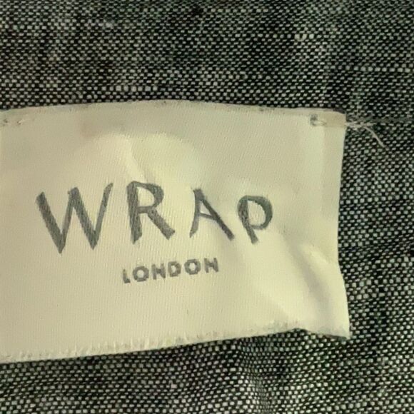 WRAP London Gray Long Sleeve Half Button Pintuck Linen Maxi Dress Pockets 8 - Picture 7 of 11